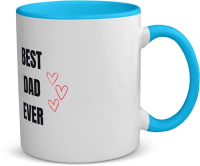 Akyol - best dad ever koffiemok - theemok - blauw - Papa - cadeau papa - cadeau - verjaardag papa - 350 ML inhoud