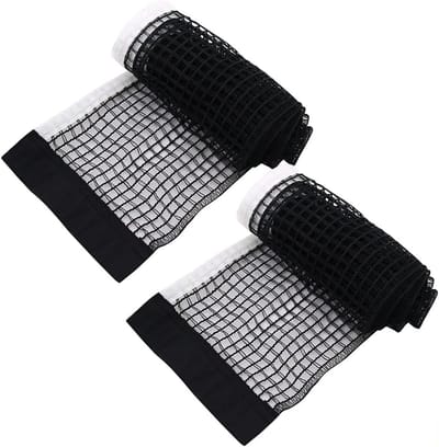 Tafeltennisnet Vervangend 2 Stuks - Draagbaar Polyester Pingpongnet - Zwart - 180 cm - Inklapbaar voor Pingpongtafel, Bureau of Eettafel - Geschikt voor Binnen en Buiten