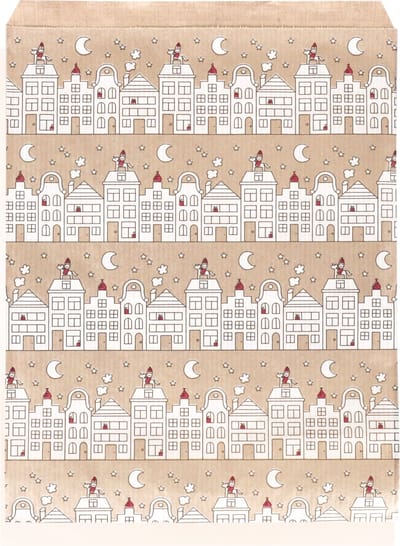 Papieren zak van sinterklaas, Set van 10 Broodzakjes van sinterklaas, Pepernootzakje, Broodzakje, Papierenzak, 18x25 cm