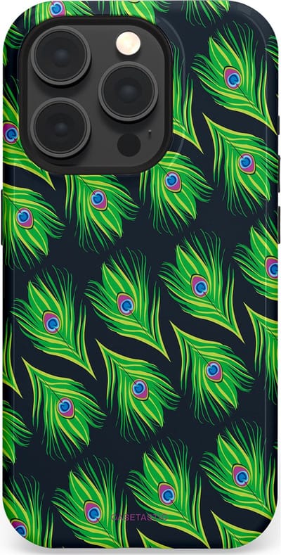 Casetastic Hoesje Geschikt voor Apple iPhone 15 Pro Magsafe - Stijlvolle Beschermende Duo-layer Case - Veren van verleiding