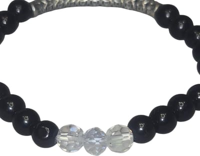 Armband zwarte toermalijn met rozenkwarts.