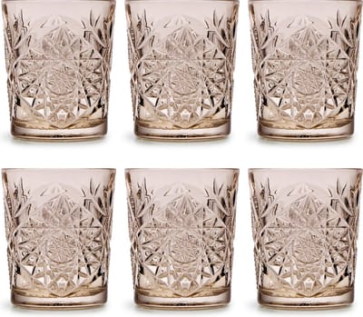 Libbey Drinkglas Hobstar Tender Taupe – 355 ml/ 35,5 cl - 6 stuks - vintage design - vaatwasserbestendig - hoge kwaliteit