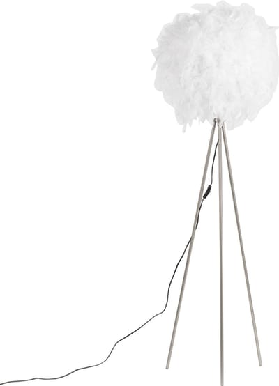 QAZQA Feather Tripod/Driepoot Vloerlamp - 1 lichts - H 1550 mm - Wit