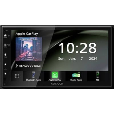 JVC - Kenwood Electronics DMX5023DABS Schwarz 2 DIN 22 W NTSC PAL AAC FLAC MP3 Autoradio met scherm dubbel DIN Android Auto, Apple CarPlay, DAB+