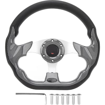Volant de voiturette de golf 12,5 pouces Volant universel à 6 trous Remplacement pour E‑Z‑GO TXT & RXV Carbon Fiber Color