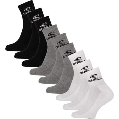 O'Neill Sportsokken Unisex Quarter 9-Pack Effen Multi - Maat 35/38