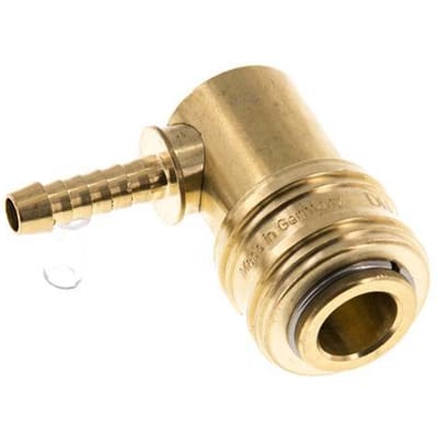 Messing DN 7.2 (Euro) Luchtkoppeling Snelkoppeling 6 mm Slangpilaar 90-deg