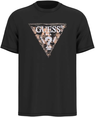 GUESS Ss Cn  Triangle Jet Black A996 Taglia: M | Magliette basic Outlet | Uomo | Nero