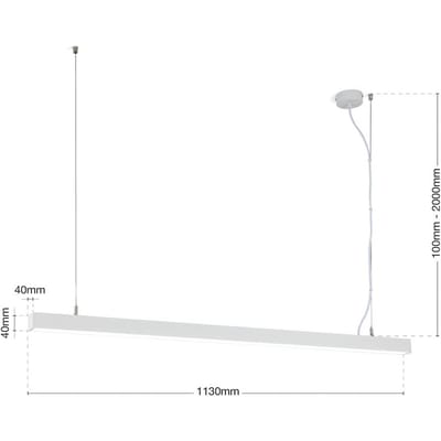 ORION LED plafondlamp Bounce, wit, lengte 113 cm, CCT, aluminium