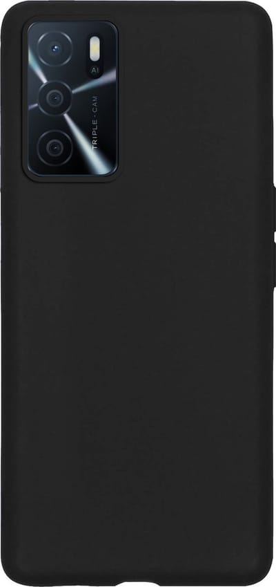 Hoes - Geschikt voor OPPO A16 - Sterk & Shockproof - Hoesje Cover - Siliconen Case - Zwart