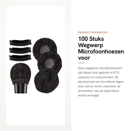 Dailygoods- Microfoonhoes Wegwerp - Beschermkap - Niet-geweven - Geschikt voor U/O-vormige Microfoons - Veiligheidsmateriaal - Bescherming tegen Stof/Water - Microfoonkappen
