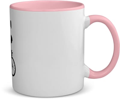 Akyol - wielren met eigen naam koffiemok - theemok - roze - Wielrennen - wielrenner - sport - 350 ML inhoud