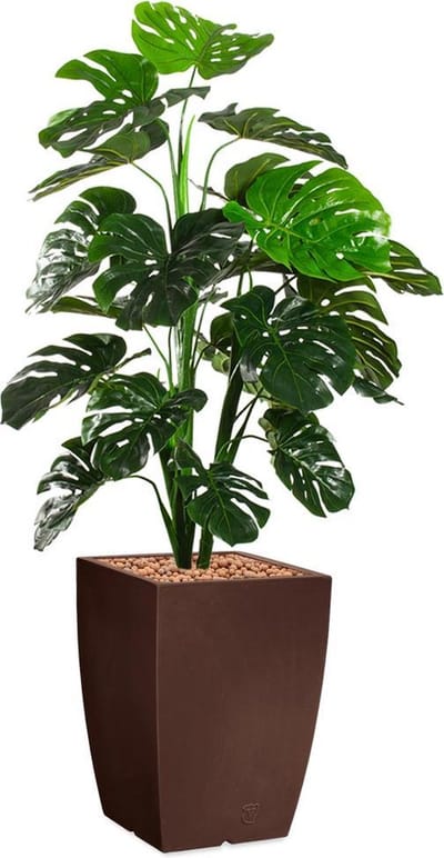 HTT - Kunstplant Monstera in Genesis vierkant bruin H150 cm