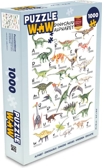 Puzzel Alfabet - Dinosaurus - Jongens - Meisjes - Kinderen - Educatief - Legpuzzel - Puzzel 1000 stukjes volwassenen