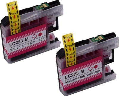 KATRIZ® huismerk inkt voor|brother LC223M |10ml | ( 2stuks) - Met chip