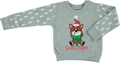 Baby - Kersttrui grijs - maat 68/74