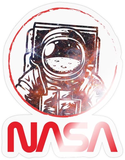 NASA Logo En Astronaut In Galaxie Ontwerp Sticker maat S (10 x 10 cm)