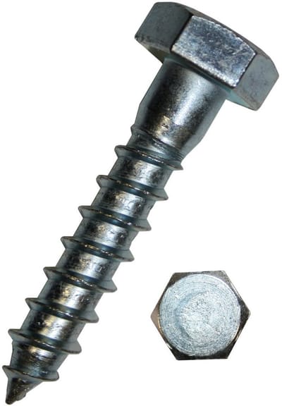 Zeskantige Houtschroeven Verzinkt 8x100mm - 50 Stuks - Sterke Schroeven voor Houtconstructies