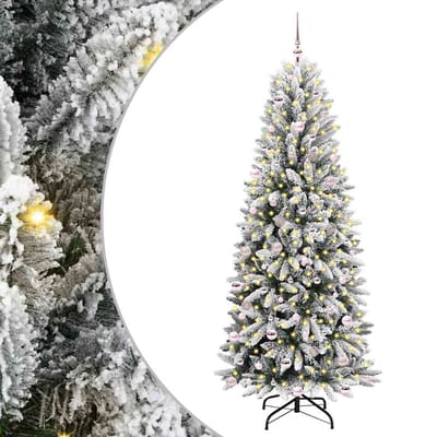 vidaXL - Kunstkerstboom - Wit - 240 - cm - PVC - en - plastic - en - staal - en - PE