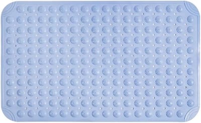 Antislipmat douche-antislipmat-antislipmat bad-en douchemat - Extra lange antislip badmat - Machinewasbare badmat - Met zuignap en afvoergaten - Voor badkamer -blauw - 40x80cm