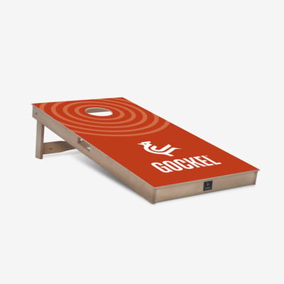 Gockel Original Cornhole board - oranje cirkels - 120 x 60 cm (100% berken multiplex - inclusief cornhole bags / zakjes)