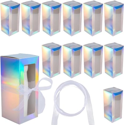 10 Pcs Sublimation Glas Cup Dozen Dozen Kerst Iriserende Kartonnen Cadeau Dozen met 20 Yards Organza Lint voor 12 oz 16 oz 20 oz Blanks Sublimatie Tumblers - Verzendopties voor Feestdagen