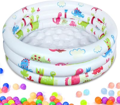 Rond Opblaasbaar Kinderbadje - Zomerspeelgoed met Draagbare Design voor Binnen en Buiten