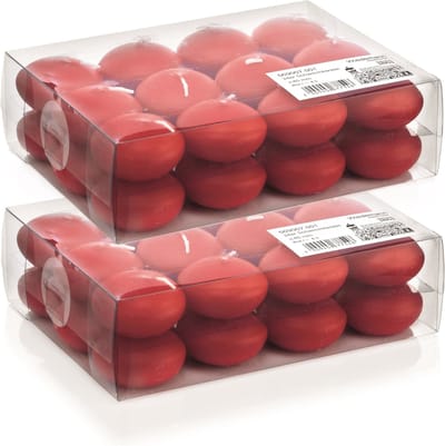 Trend candles Drijfkaarsen - 48x - rood - 4,5 cm - 4 branduren