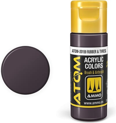 AMMO by Mig Jimenez Hobbyverf Acrylverf - MIG 20159 ATOM - Rubber - Tires - Acryl - 20ml Verf flesje - 20 ml