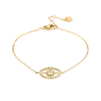 Michelle Bijou - Damesarmband - Stainless steel - Morning star - Zirkoontje