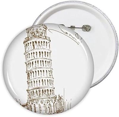 Scheve Toren Pin Badges - Pisa Icon Pin - Decoratie Accessoire - Kras- en UV-bestendig - Tot 7.5cm - Meerdere Kleuren
