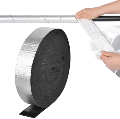 Isolatietape met schuim - 5cm*10m*5mm - Zelfklevende - Geluidsreductie - Isolatie - Isolatietape - Buisisolatie om te wikkelen - Isolatiefolie voor verwarmingsbuizen en wikkelen - Buisisolatiefolie met zelfklevende - Voor buisbescherming