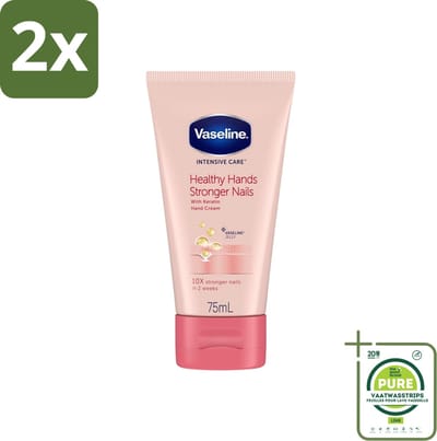 Vaseline - Healthy Hands & Stronger Nails - Handcrème - Versterkend - 75 ml - Voordeelverpakking - 2 stuks - Handcrème - Handen verzorgen