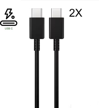 2 Stuks USB C naar USB-C Kabel Snoer 1 Meter - WAEYZ USB C Naar USB C Snellader oplaadkabel Fast Charger
