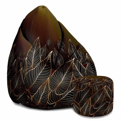 DreamRoots Oxford Zitzak voor Volwassenen – Luxe Beanbag met Voetsteun en Afneembare Hoes – Inclusief Vulling – 80x80x120 cm - Goldenlinear