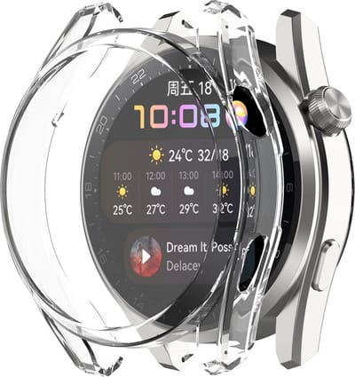 Strap-it TPU case - transparant bescherm hoesje geschikt voor Huawei Watch 3 - doorzichtige beschermhoes voor Huawei Watch 3