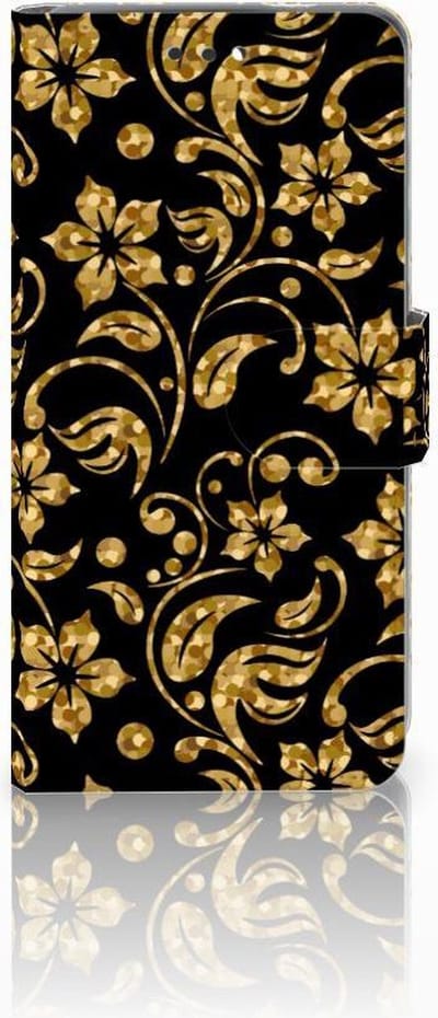 Nokia 3.1 (2018) Hoesje Gouden Bloemen