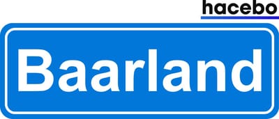 Hacebo - Plaatsnaam Sticker - 29x10 CM - Baarland sticker - Verkeersborden sticker - grappige cadeaus - Baarland