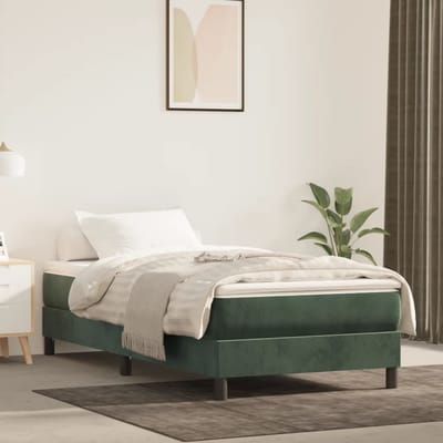 vidaXL - Pocketveringmatras - medium - 90x200x20 - cm - fluweel - donkergroen