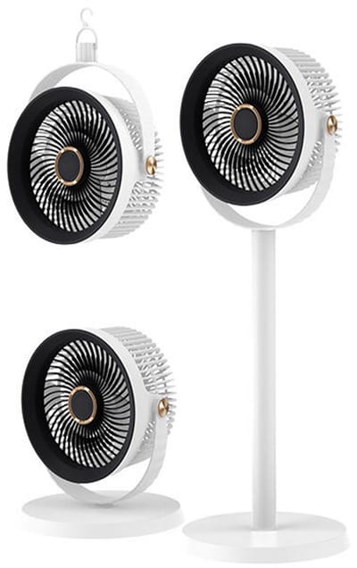 KZQ Statiefventilator - Ventilator Staand - Herlaadbaar - 5 Windsnelheden - 4 Verstelbare Hoogtes - Voor Thuis En Kantoor - Zwart