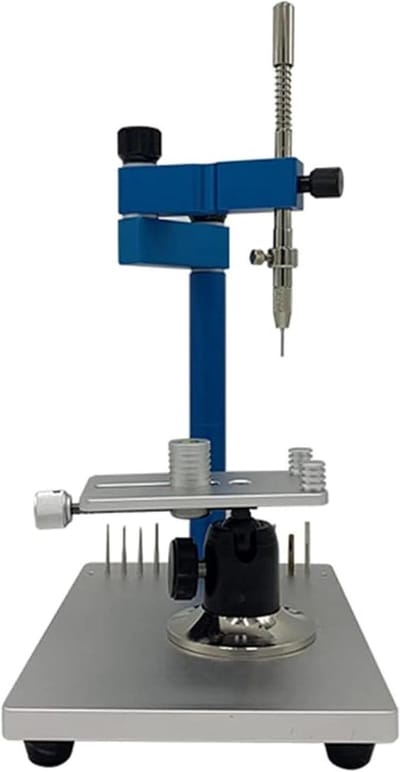 Parallelle Landmeter - Tandheelkundig Hulpmiddel - Laboratorium Werk - Dubbele Vaste Klem - 25 x 22 x 15 cm - Aluminiumkleurig