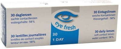 Eye Fresh - Zachte Daglenzen - 30 stuks - Sterkte -2.75 - Hioxifilcon A - 58% water - Langdurig draagcomfort