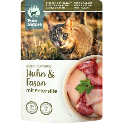 12x 85g Pure Nature Feline Kip & Fazant Nat Kattenvoer
