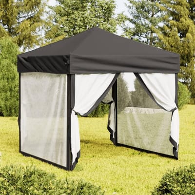 Opvouwbare Partytent - Paviljoen Tuin - Feestelijke Bijeenkomsten - Met Zijwanden - 2 x 2 m - Antraciet