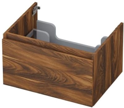 INK - Onderkast 1 Lade Greeploos met Houten Keerlijst - 600x450x350 Mm - Noten