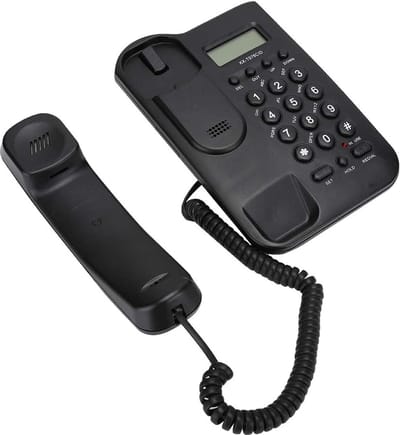 Vaste Telefoon - Huistelefoon Kantoor - Thuis Bellen - Dubbel Systeem - 20x17x6 cm - Zwart
