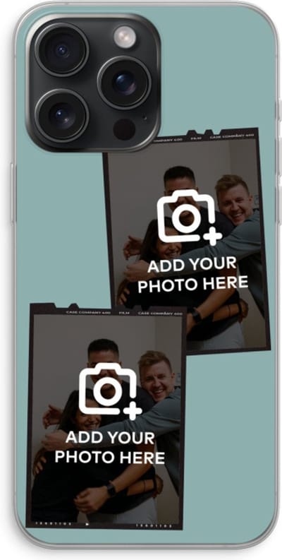 Gepersonaliseerd - Case Company® - Hoesje geschikt voor iPhone 15 Pro Max hoesje - Polaroid Zwart - Soft Cover Telefoonhoesje - Bescherming aan alle Kanten en Schermrand