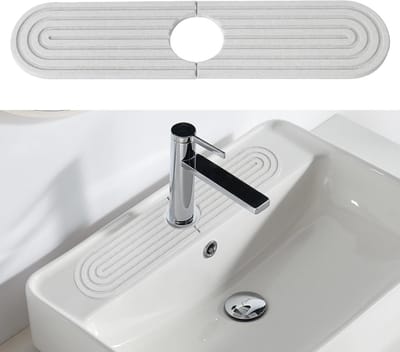 Drainerende Mat voor Keuken en Badkamer, Splash Guard voor Waterkranen, Ideaal voor RV en Werkbladen (45 x 10 cm)