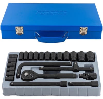 Forsage - Dopsleutelset - 1/2" 8-32mm 24el - Chroom-vanadiumstaal - Grijpbaar met Grijphendel