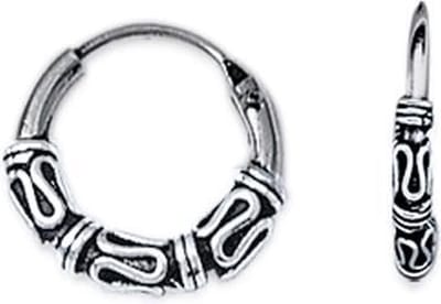 Amanto Oorbellen Finet XS - 925 Zilver Geoxideerd - Bali - 3x12mm